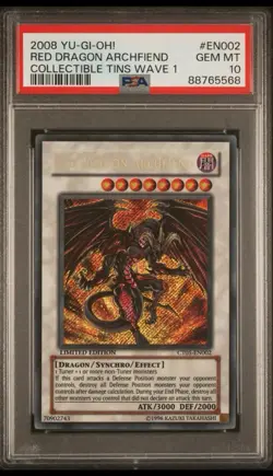 PSA 10 Red Dragon Archfiend (CT05-EN002) SECRET RARE Yugioh TCG Limited Edition - Image 3