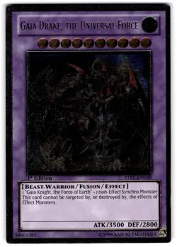 YUGIOH GAIA DRAKE, THE UNIVERSAL FORCE ULTIMATE RARE 1ST ED EXCELLENT STBL-EN039 - Image 1