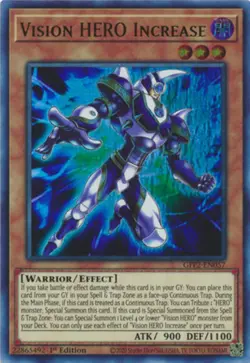1x (NM) Vision HERO Increase - GFP2-EN057 - Ultra Rare - 1st Edition YuGiOh - Image 1