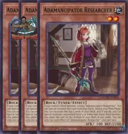 Yugioh! 3x Adamancipator Researcher MZMU-EN092 Rare 1st Ed NM - Image 1