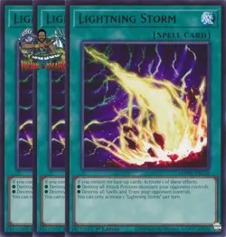 Yugioh! 3x Lightning Storm MZMU-EN116 Rare 1st Ed NM - Image 1