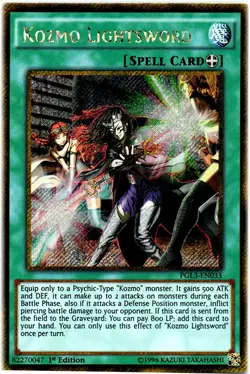 1x (NM) Kozmo Lightsword - PGL3-EN033 - Gold Secret Rare - 1st Edition YuGiOh - Image 1