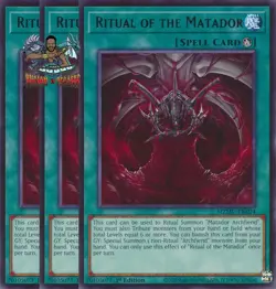 Yugioh! 3x Ritual of the Matador MZMU-EN024 Rare 1st Ed NM - Image 1