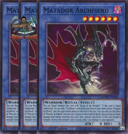 Yugioh! 3x Matador Archfiend MZMU-EN022 Super Rare 1st Ed NM - Image 1