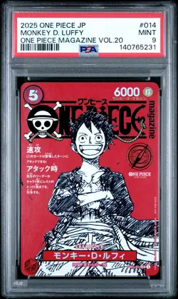 2025 ONE PIECE JPN PROMOS ONE PIECE MAGAZINE VOL.20 #014 MONKEY D. LUFFY PSA 9 - Image 1