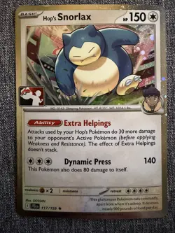 Hop's Snorlax Play! Stamp HOLO Pokemon Card - Prize Pack Series 8 Promo - Image 1