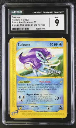 CGC 9 MINT Suicune 4EVER 2002 Black Star Promos 53 Pokemon Card - Image 1