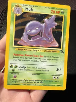 Pokemon Muk 13/62 Fossil Unlimited Holo Rare HP - Image 3