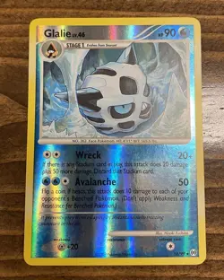 2009 Pokemon Arceus Glalie 18/99 Rare Reverse Holo English TCG LP/MP - Image 1