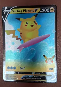 Pokemon TCG - Surfing Pikachu V 008/025 Ultra Rare Celebrations 2021 NM/M - Image 1