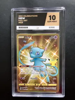 Pokemon Gold Mew TCG Full Art Holo Card 025/025 25th Celebrations GRADED: ACE 10 - Image 1