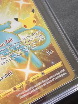 Pokemon Gold Mew TCG Full Art Holo Card 025/025 25th Celebrations GRADED: ACE 10 - Image 5
