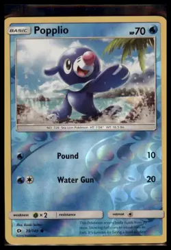 Pokemon - Popplio SM Base Set #39/149 - Reverse Holo NM - Image 1