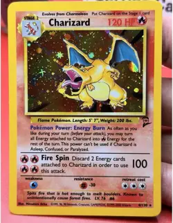 Pokemon TCG Charizard Base Set 2 Holo Unlimited Rare Card 4/130 LP Condition - Image 1