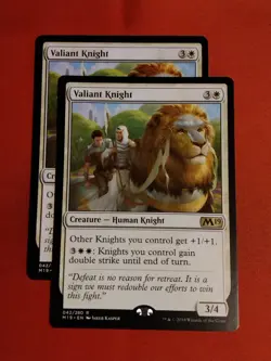 Valiant Knight (x2) Core Set 2019 #042/280 MTG Magic The Gathering Unplayed Mnt+ - Image 1