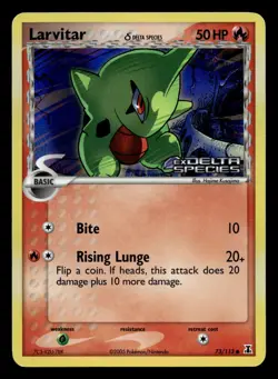 Larvitar 73/113 Common Delta Species Holo Stamped Pokemon LP - Image 1