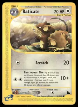 Pokemon Cards Raticate 89/144 Skyridge WOTC Common NM - Image 1