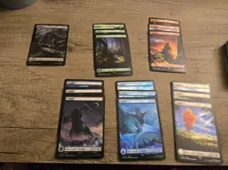 Lot Of 16 Final Fantasy Foil Art BASIC LAND NM Final Fantasy MTG Magic - Image 1