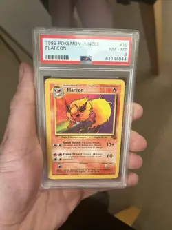 1999 POKEMON JUNGLE set FLAREON 19/64 Venomoth 13/64 Pikachu 60/64 PSA Graded - Image 2