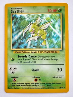 Scyther 10/64 ERROR No Symbol - Jungle Pokemon - Super Rare ERROR! - Image 1