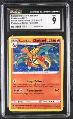 2022 Pokemon Special Delivery Charizard SWSH075 Promo Holo CGC 9 - Image 1