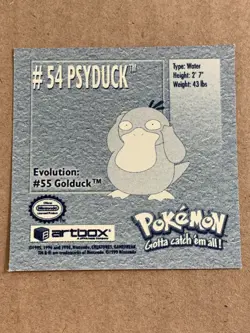 Pokemon 1999 Artbox Series 1 Stickers Psyduck 54. FREE SHIPPING! - Image 4