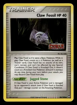 Claw Fossil 84/108 Common Power Keepers Holo Stamped Pokemon LP - Image 1