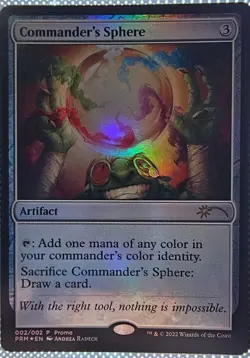 MTG - COMMANDER'S SPHERE - PROMO - RARE - FOIL - ARTIFACT - NEW - PACK FRESH - Image 1