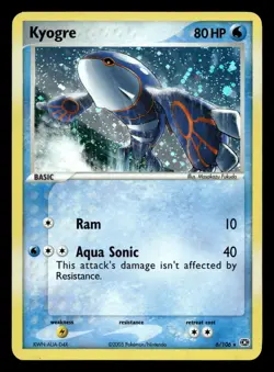 Kyogre 6/106 Rare Emerald Holo Pokemon NM - Image 1