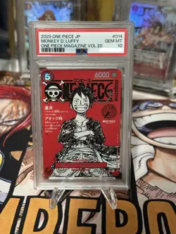 One Piece Monkey D. Luffy ST21-014 Magazine Promo Card PSA 10 - Image 1