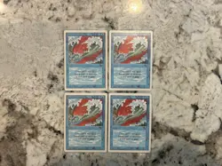 Blue Elemental Blast x4 Magic the Gathering Revised Blue Elemental Blast Played - Image 1