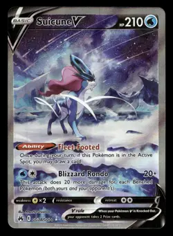 Suicune V GG38/GG70 Rare V Crown Zenith Galarian Gallery Pokemon NM - Image 1