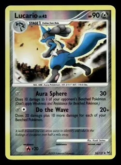 Lucario 53/127 Uncommon Platinum Reverse Holo Pokemon NM - Image 1