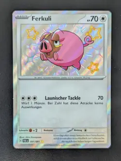 Pokemon Ferkuli Shiny Deutsch 207/091 Paldeas Schicksale Near Mint - Image 1