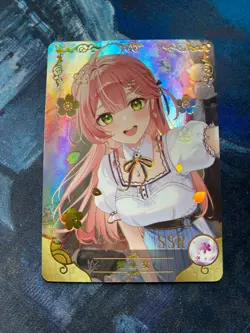 Sakura Miko Hololive SSR Holo Textured Goddess Story Anime Waifu Card - Image 1