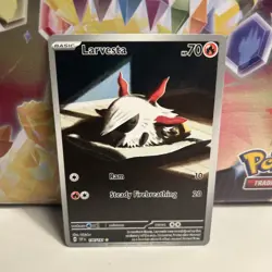 Pokemon TCG Larvesta Holo Card Sv08 Surging Sparks 196/191 Near Mint Pack Fresh - Image 1