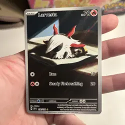 Pokemon TCG Larvesta Holo Card Sv08 Surging Sparks 196/191 Near Mint Pack Fresh - Image 4