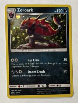 2017 Pokemon TCG Zoroark SM89 Holo PROMO Cosmos Holo Sun & Moon Ungraded - Image 1