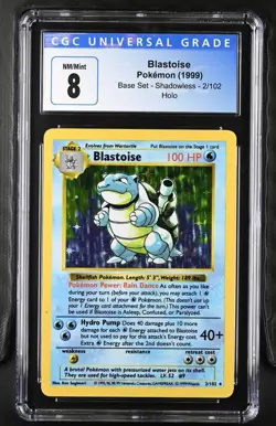 1999 POKEMON SHADOWLESS BLASTOISE BASE SET #2 HOLO - CGC GRADE 8 Kickstradomis - Image 1