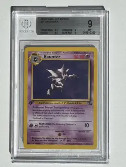 1999 Pokemon Fossil 1st Edition #021 Haunter BGS 9 - Image 1
