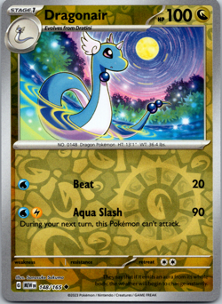 Pokemon TCG Dragonair 148/165 Uncommon Reverse Holo Scarlet & Violet 151 MEW EN - Image 1