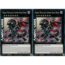 DRAGO METALLICO FIAMMA OCCHI ROSSI 2x • Super R • RA01 IT038 • 1Ed • Yugioh! - Image 1
