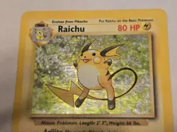 🔥 Pokemon TCG Raichu Base Set Holo Rare Card 14/102 Moderate Play! Looks Great! - Image 2