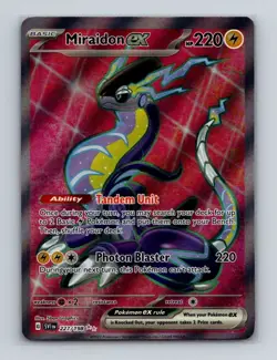 Miraidon ex 227 2023 Pokemon Scarlet & Violet Full Art Ultra Rare Card NM+ - Image 1