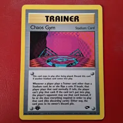 Chaos Gym 102/132 Gym Challenge Regular First Edition Pokemon Card Lp - Image 1