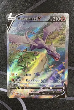 Aerodactyl V 180/196 Alt Art Lost Origin NM Pokemon Card Ultra Rare - Image 1