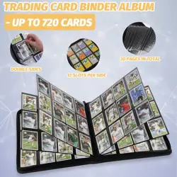Trading Card Binder 12 Pocket, PU Cover Card Binder for 720 Cards, Premium Tr... - Image 5
