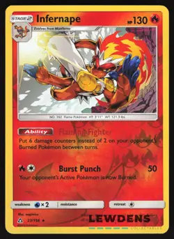Infernape - 23/156 - Reverse Holo Holo Rare - Ultra Prism - Pokemon Card - Image 1