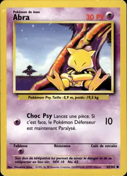 Abra - French WOTC Base Set 43/102 - MP - Pokemon - Image 1