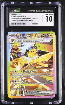 CGC 10 Jolteon EX 153/131 Special Illustration Rare Prismatic Evolutions Pokemon - Image 1